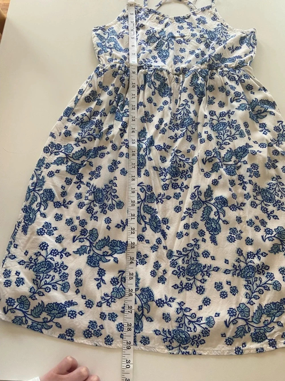 NWOT Old Navy Kids Blue/White Floral Sundress, sz XL (14)
